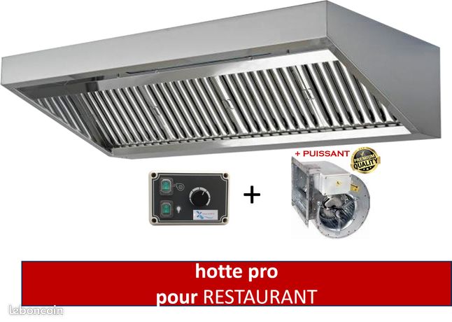 Hotte pro inox complète NEUVE pour RESTAURANT et cuisine pro- Envoi en express France entière