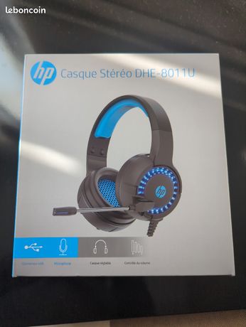 HP DHE-8011UM Casque stéréo de jeu pour smartphone PC PS4 Xbox One câble de 2 m