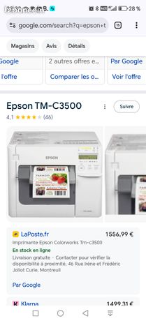 Imprimante label Epson tm c3500