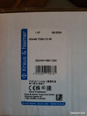 Interrupteur sectionneur Kraus et Naimer KG64B