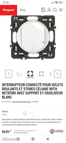 interrupteur volet filaire netatmo neuf