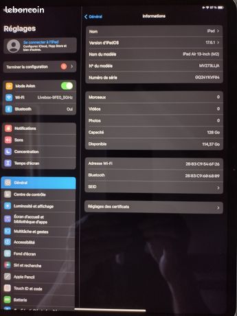 Ipad air puce M2 de 2024