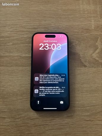 IPhone 15 neuf 100% de batterie 0 rayures 512giga