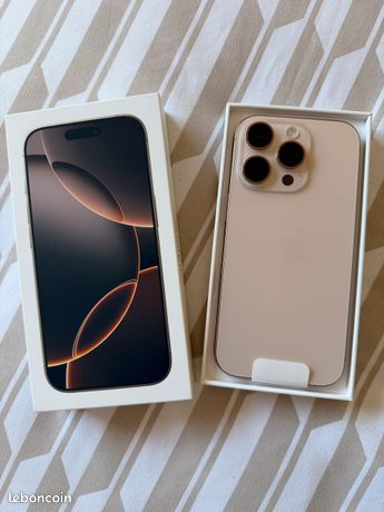 Iphone 16 pro 128 go titane sable comme neuf