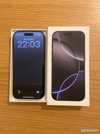 IPhone 16 Pro 256 Go Noir État batterie 100%