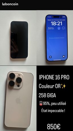 IPhone 16 pro 258 Giga
