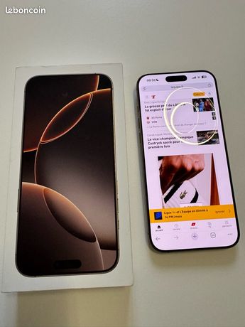 IPhone 16 pro Max 256go Desert Titanium - Garantie