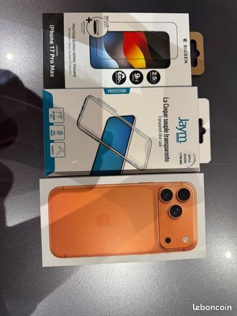 IPhone 17 Pro Max + accessoires neufs coque + protection écran