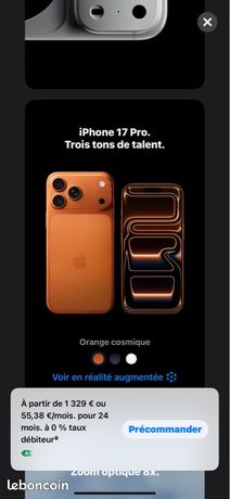 IPhone 17 pro max sceller 256 orange