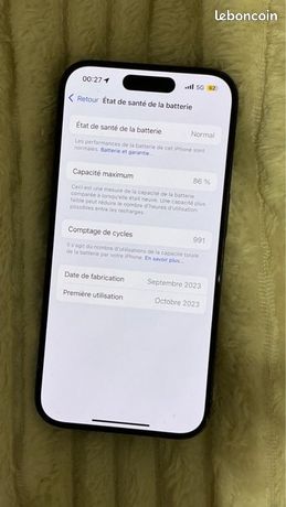 IPhone 15 pro 256g titane noir
