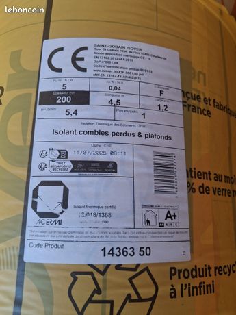 Isover laine de verre 200mm