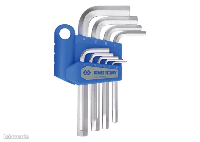 Jeu de 9 clés Allen courtes 1.5 à 10mm - KINGTONY 20219MR