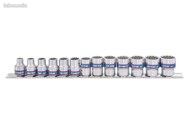 Jeu de douilles 3/8" métriques sur rail - 13 pièces - KINGTONY 3013MR