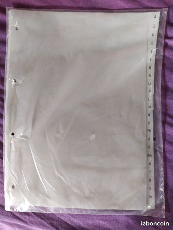 Jeu intercalaires alphabétique format A4 neuf