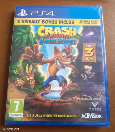 Jeu playstation 4 crash bandicoot n same trilogy