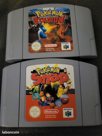 Jeux pokemon snap + stadium nintendo 64 TBE