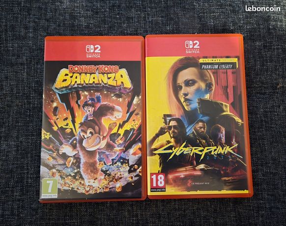 Jeux switch 2 donkey kong bananza & cyberpunk