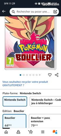Jeux vidéo pokémon shield switch