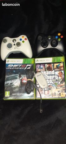 Jeux Xbox360 + manette + adaptateur de manette pour pc