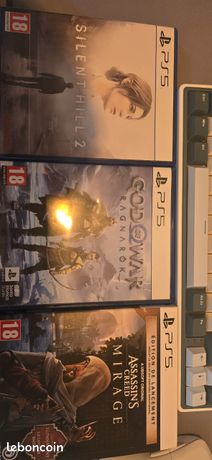 Jeux ps5 silent hill 2, god of war ragnarok, assassin's creed mirage