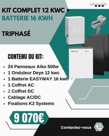 Kit 12kwc Deye triphasé