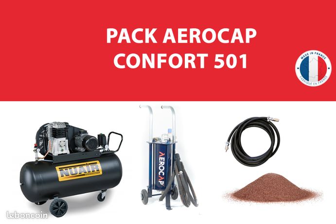 Kit aerogommeuse avec compresseur prêt à décaper