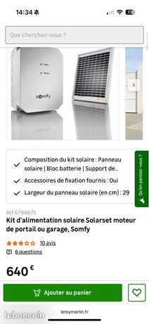 Kit alimentation Somfy solaire solarset