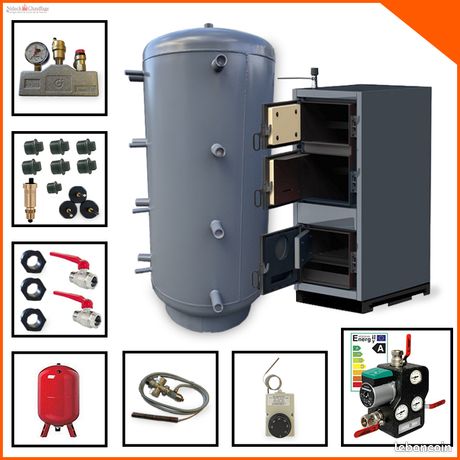 Kit Complet Chaudière Bois Bûche MAX 25kW + Ballon 1000L - Neuf