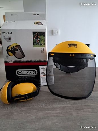 Kit de protection OREGON (visière + anti-bruit) pour tondre ou débroussailler / NEUF