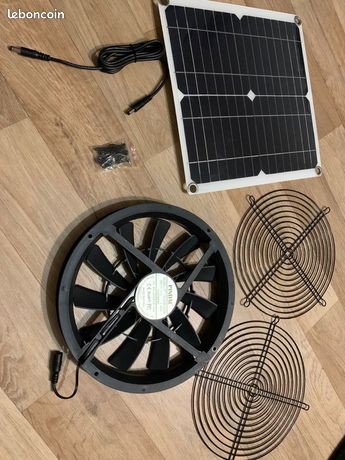 Kit de Ventilateur à énergie Solaire Ventilateur D'extraction à énergie Solaire de 10 Pouces avec Panneau Solaire Résistant aux Intempéries pour Camping-car Yacht Serres