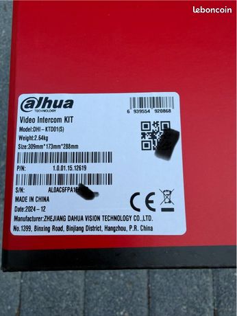 Kit interphone 2 fils KTD01 DAHUA neuf