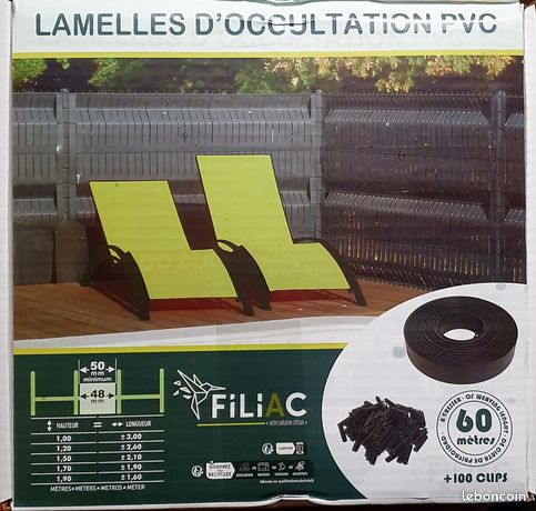 Kit Lamelle occultant gris pour grillage