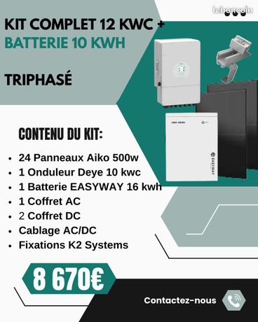 Kit photovoltaique + stockage Deye