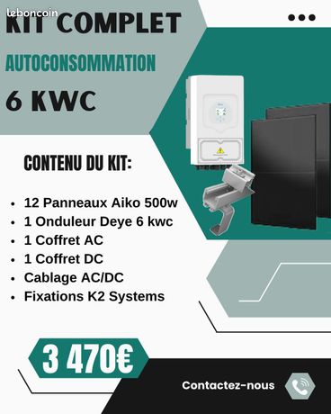 Kit solaire autoconsommation 6kwc