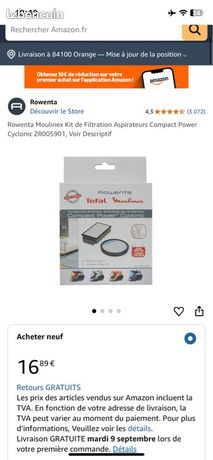 Kit filtration aspirateur rowenta tefal MOULINEX
