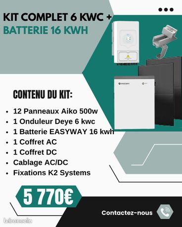 Kit solaire avec batterie de stockage 16.2Kwc⁢⁯⁠⁪⁮⁢⁢⁬⁮⁯‌‍⁬⁬⁢