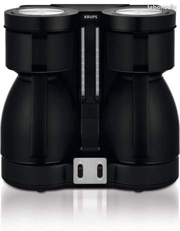 Krups Duothek KT 8501 cafetière filtre double 16 tasses 1700 W interrupteurs séparés verseuses isothermes noir jamais utilisée