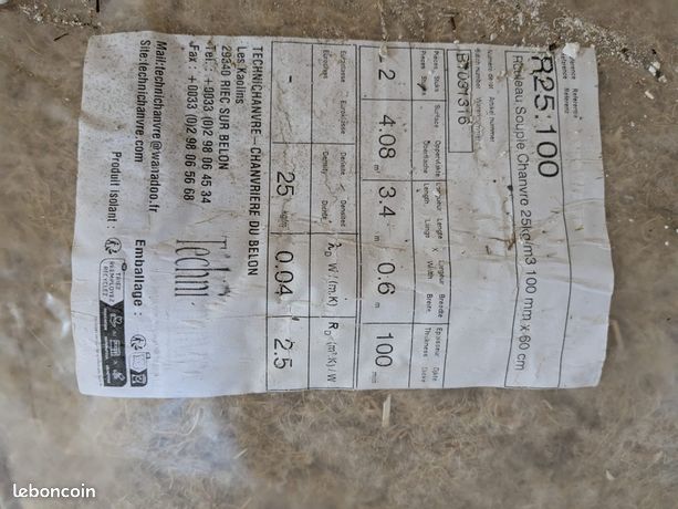 Laine de chanvre isolant 325 m2