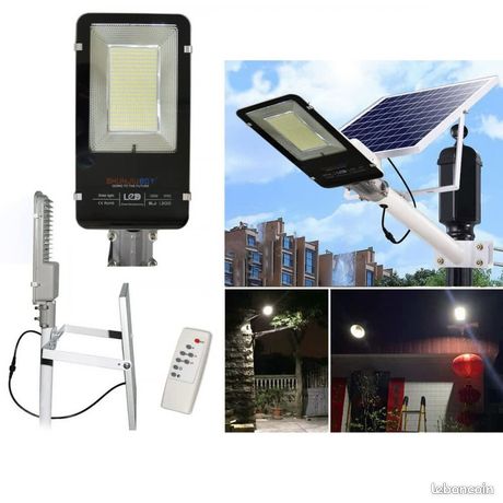 Lampadaire solaire exterieure 500WATTS IP65 etanche projecteur avec detecteur de mouvement
