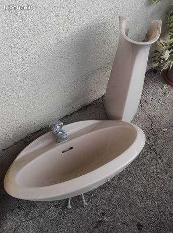Lavabo + colonne + mitigeur