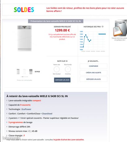Lave vaisselle Miele intégrable, haut de gamme,45cm