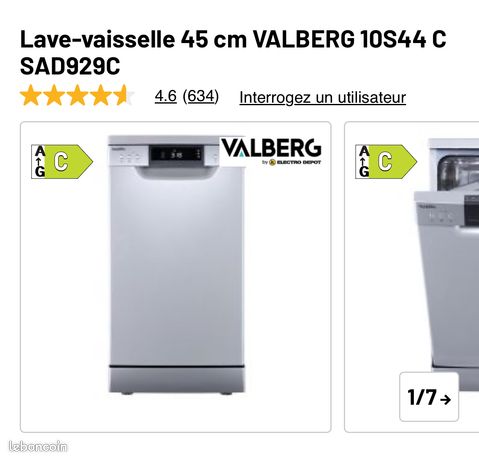 Lave vaisselle VALBERG neuf jamais utilisé