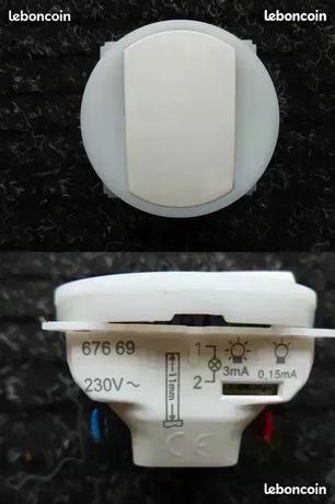 Legrand Céliane Interrupteur va-et-vient à couronne lumineuse en