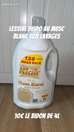 Lessive musc Klair 128 lavages 4L