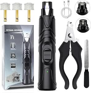 Lime à Ongles Chien Coupe Ongles électrique pour Grands 2 Vitesses Variables Lime Griffe Chien Electrique avec Lumières LED Moyens et Petits Chiens Chats