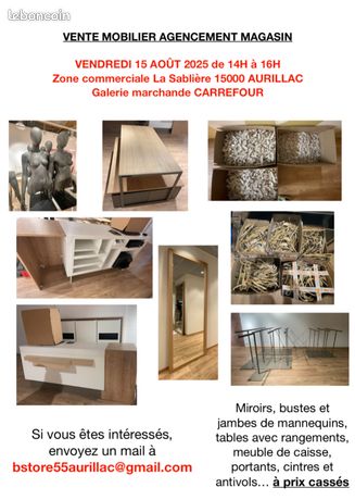 Liquidation meubles magasin