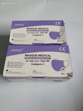 2 boîte dz masque 100 pcs