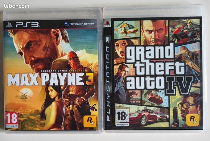 2 jeux ps3 GTA 4 Max Payne 3