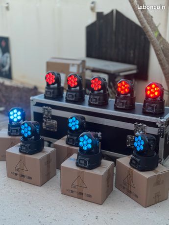 2 lyres wash 105w avec télécommande RGBW dmx jeux de lumière led mouvant moving head dj soirée