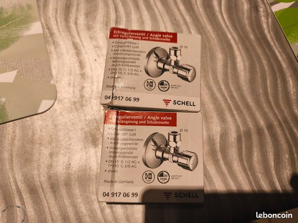 Lot 2 Robinet Angle valve neuf schell